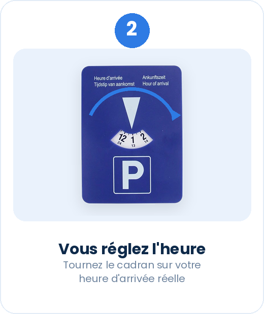 Étape 2 : vous réglez votre heure d'arrivée sur le cadran